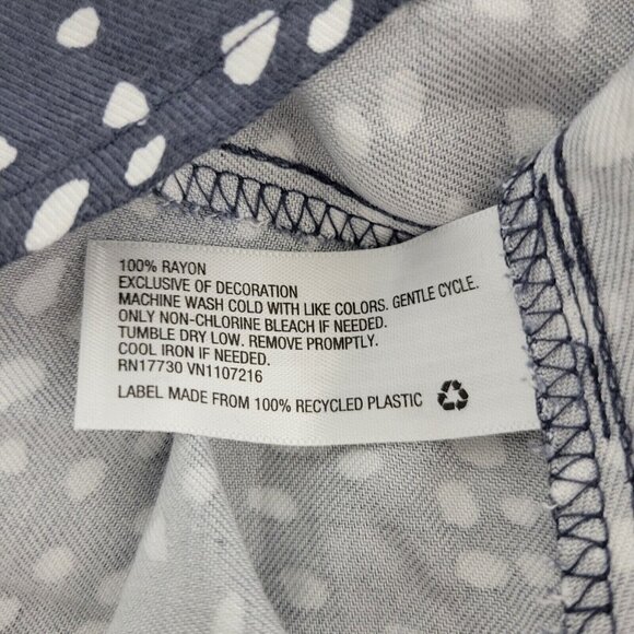 Ingrid & Isabel Maternity Maxi Dress Women Medium Blue Polka Dot 3/4 Sleeve - Picture 11 of 11